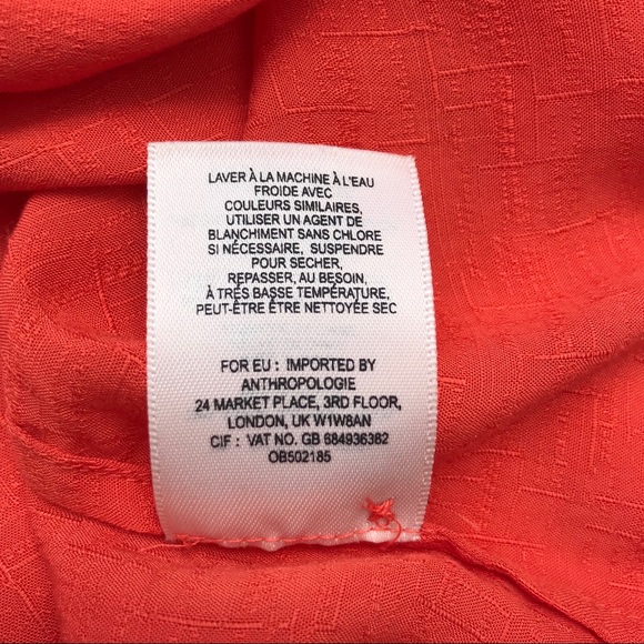 Maeve Button Down Tank Top Orange (Size 10) - Picture 5 of 6